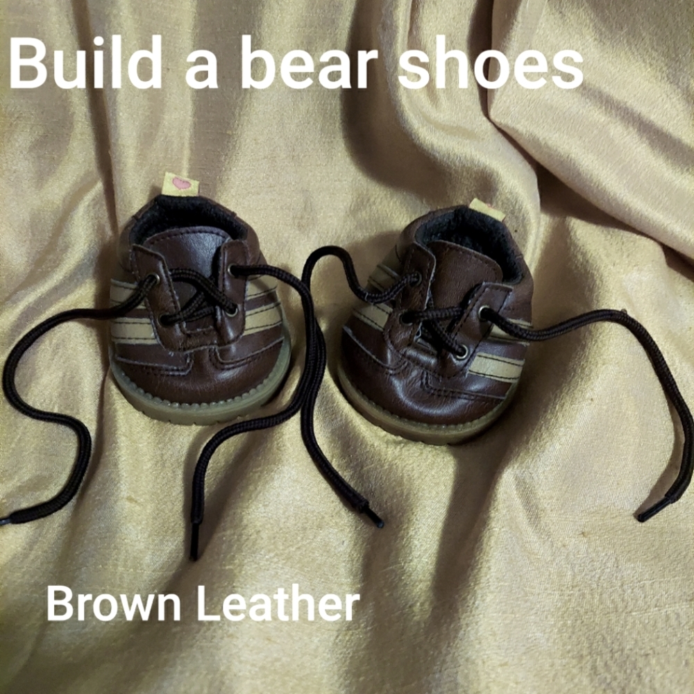 Sold🚫🚫🚫Build a bear brown leather shoes